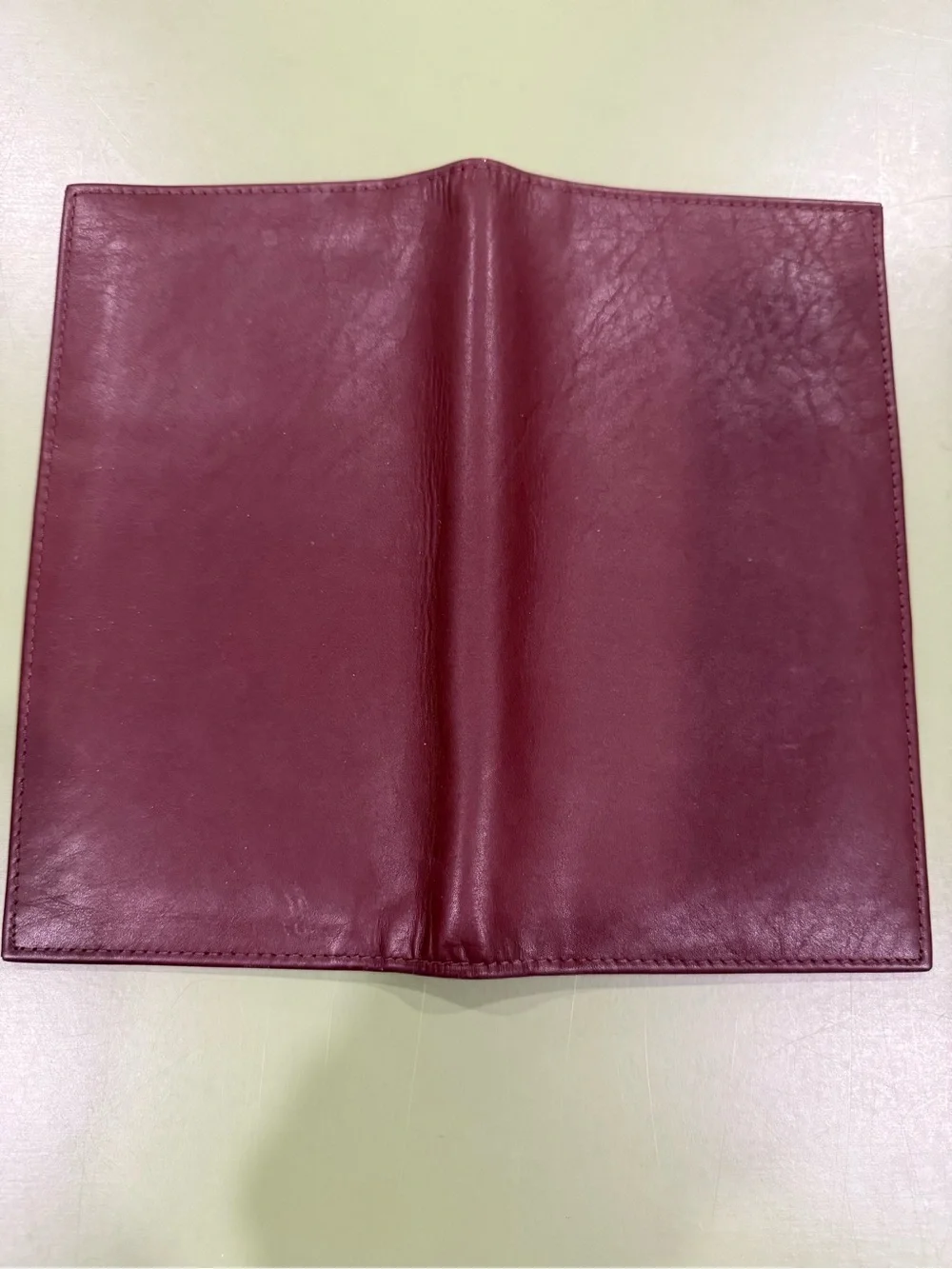 Leather Long Wallet Organizer in Burgundy
